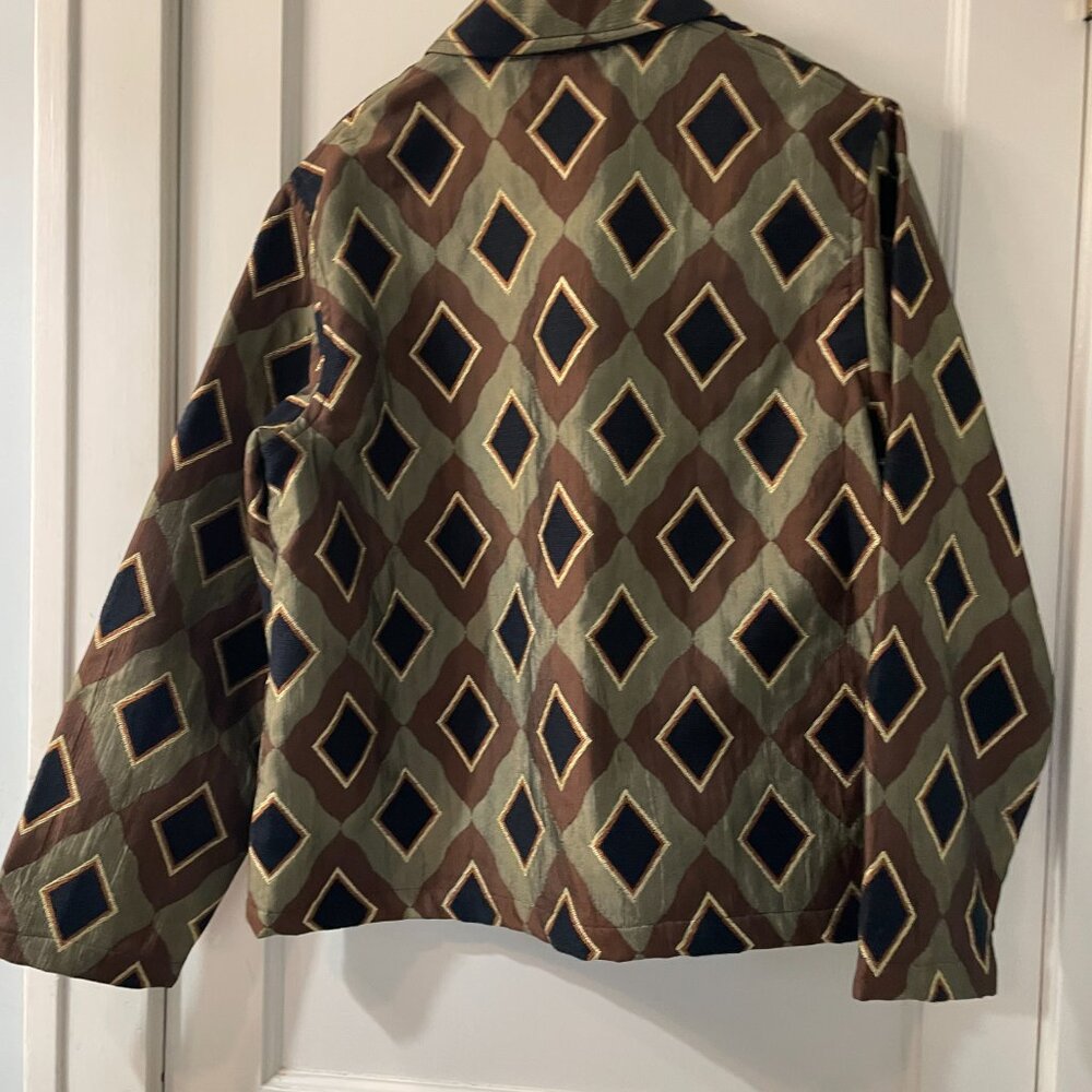 Keren Hart Multi Colored Diamond Patterned Jacket… - image 3